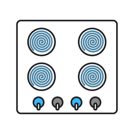 Set of 4 Electric Hobs - Residential