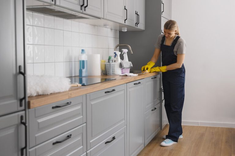 deep cleaning the kitchen