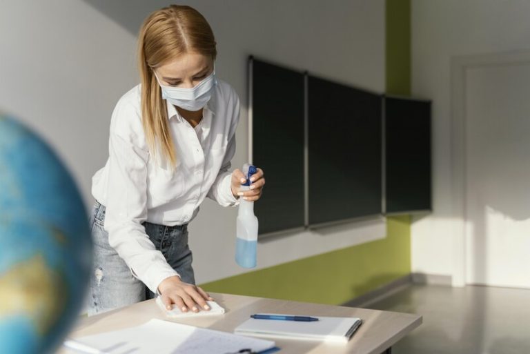 cleaning classroom